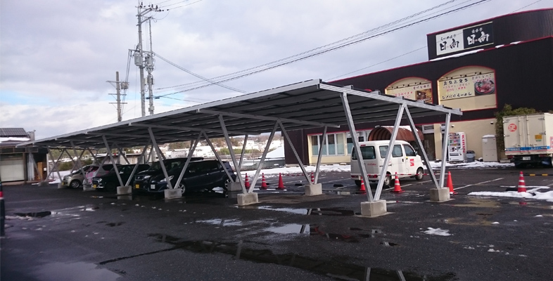 Solar carport mounting in Japan